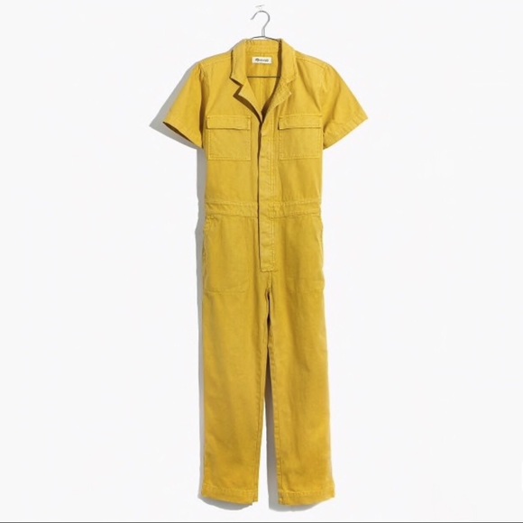yellow short sleeve jumpsuit